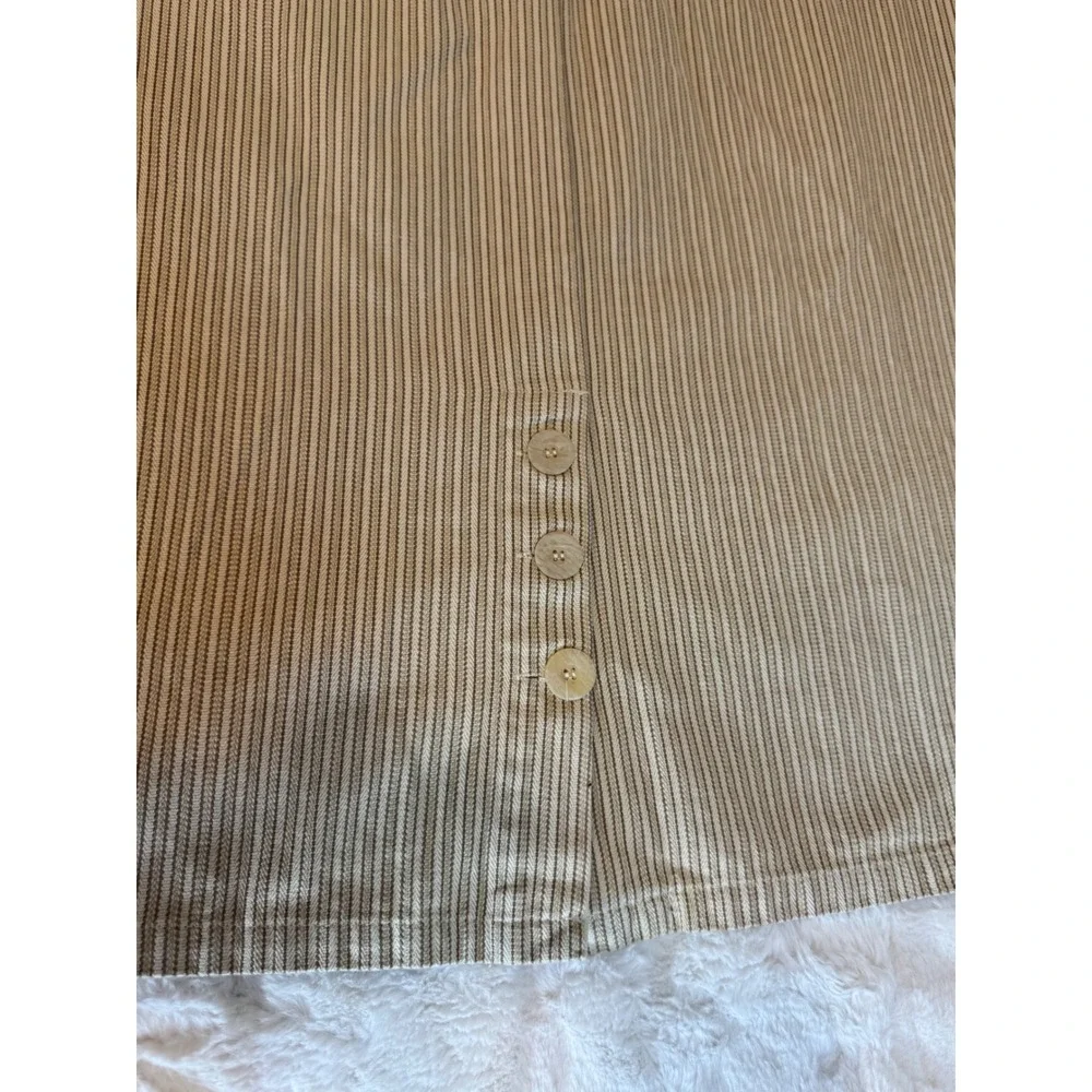 Christopher & Banks Womens Size 12 Tan Striped Cotton Knee Length Skirt